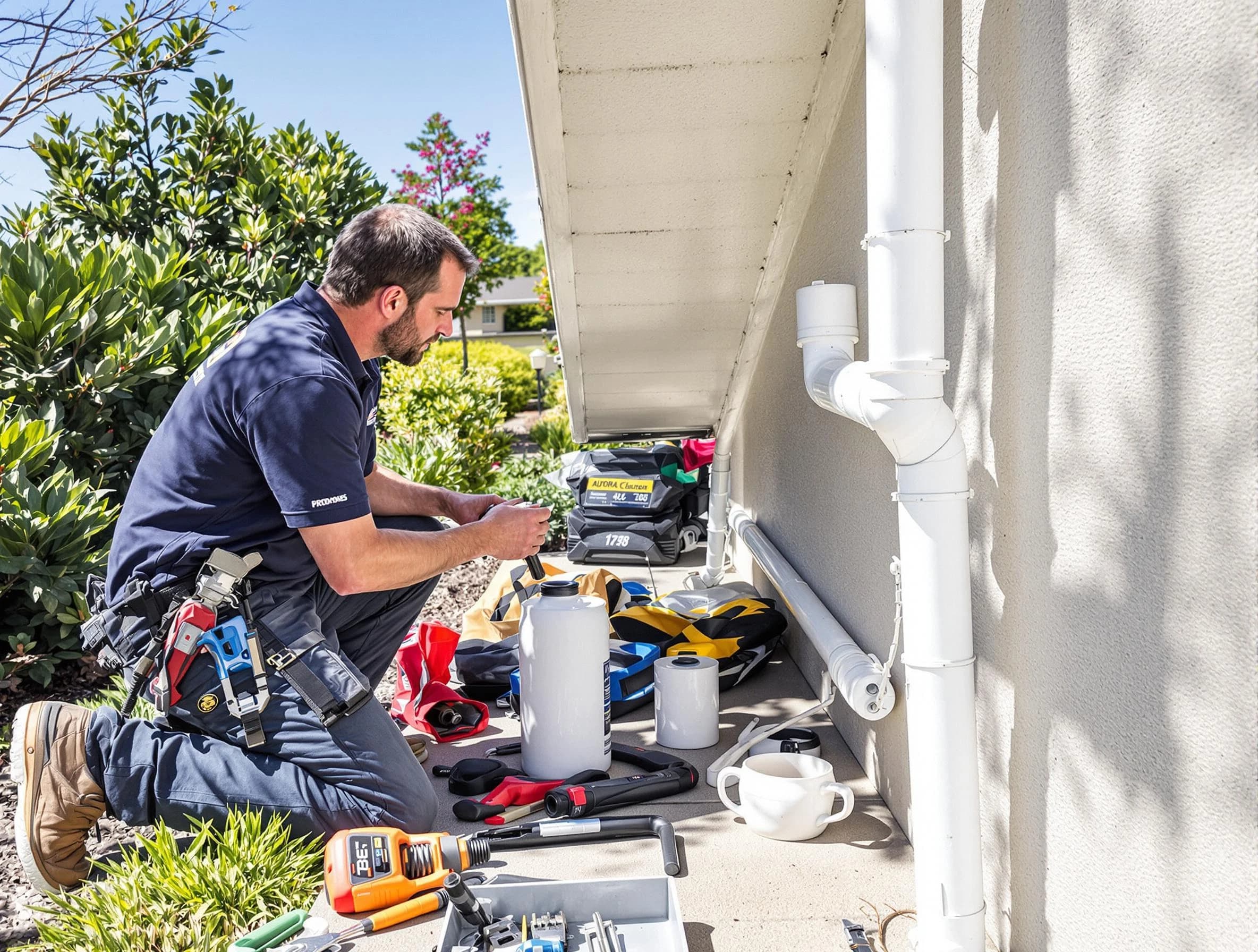 East Cleveland Roofing Company expert fixing a downspout in East Cleveland, OH