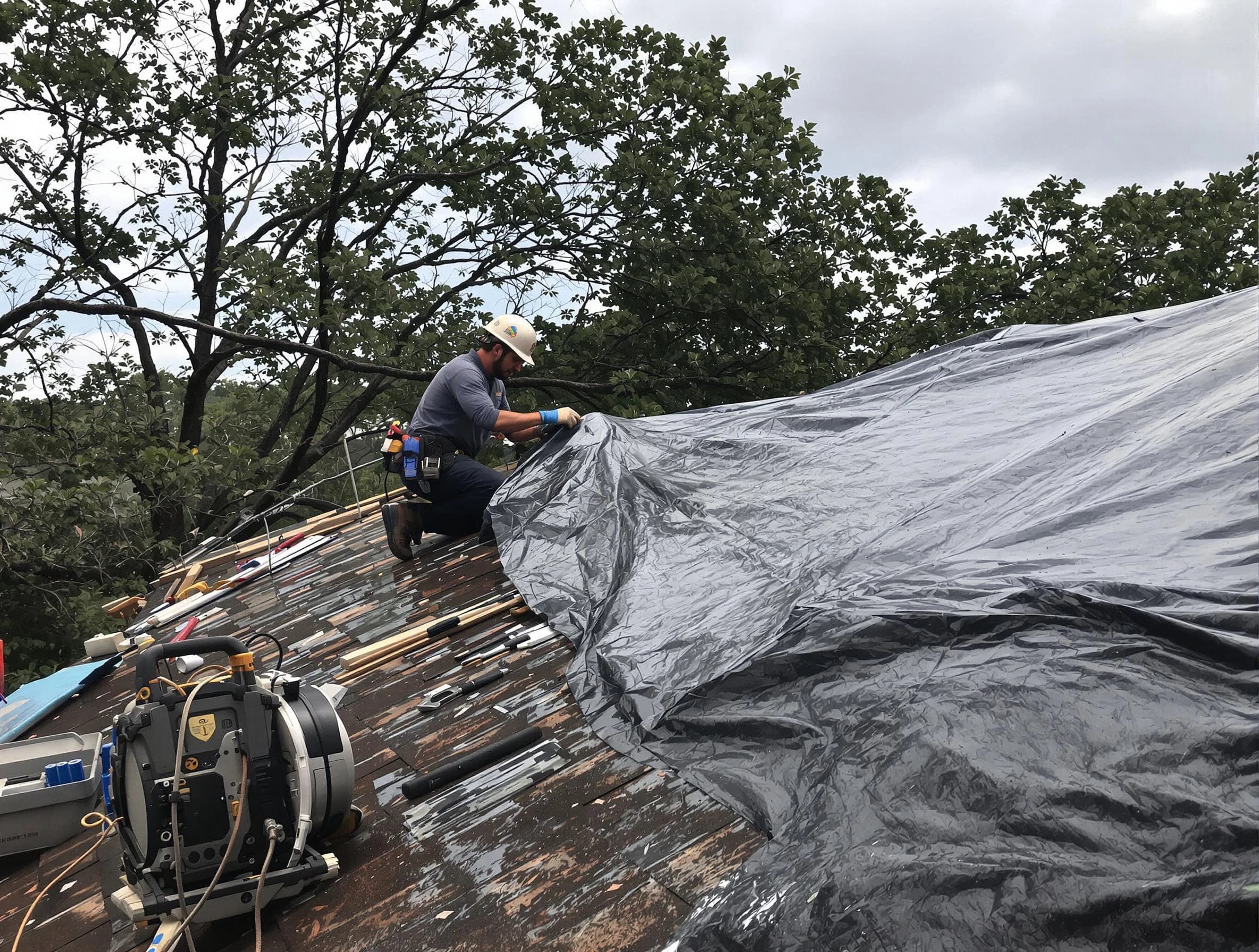 East Cleveland Roofing Company responding to an emergency roof repair call in East Cleveland, OH