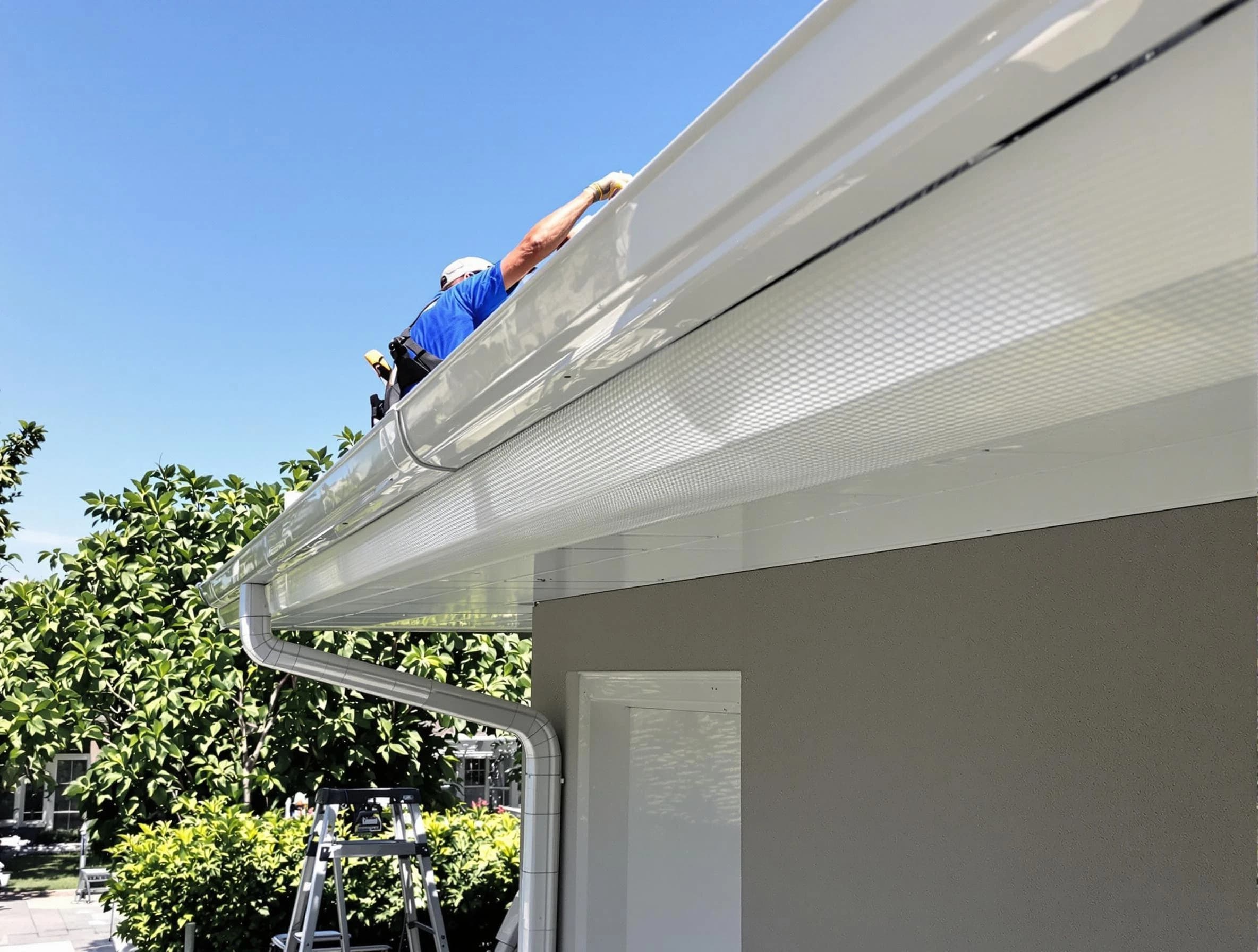 Debris-free gutter guard system by East Cleveland Roofing Company in East Cleveland, OH